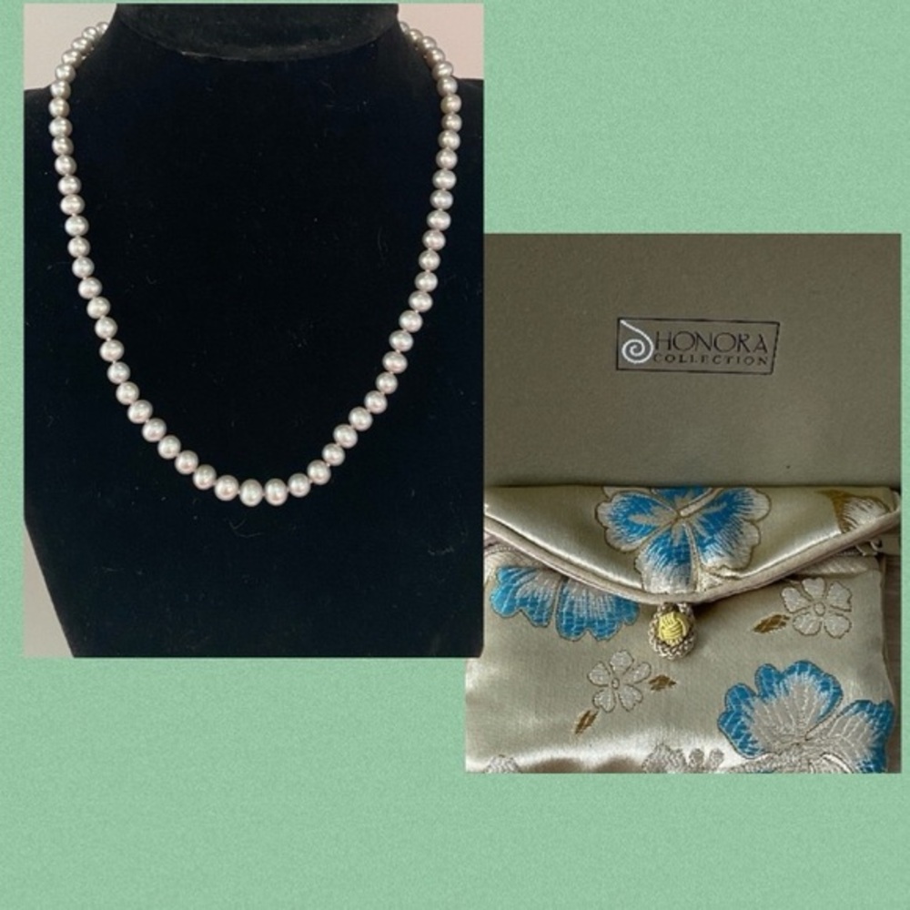 Honora light grey pearls original bag and box